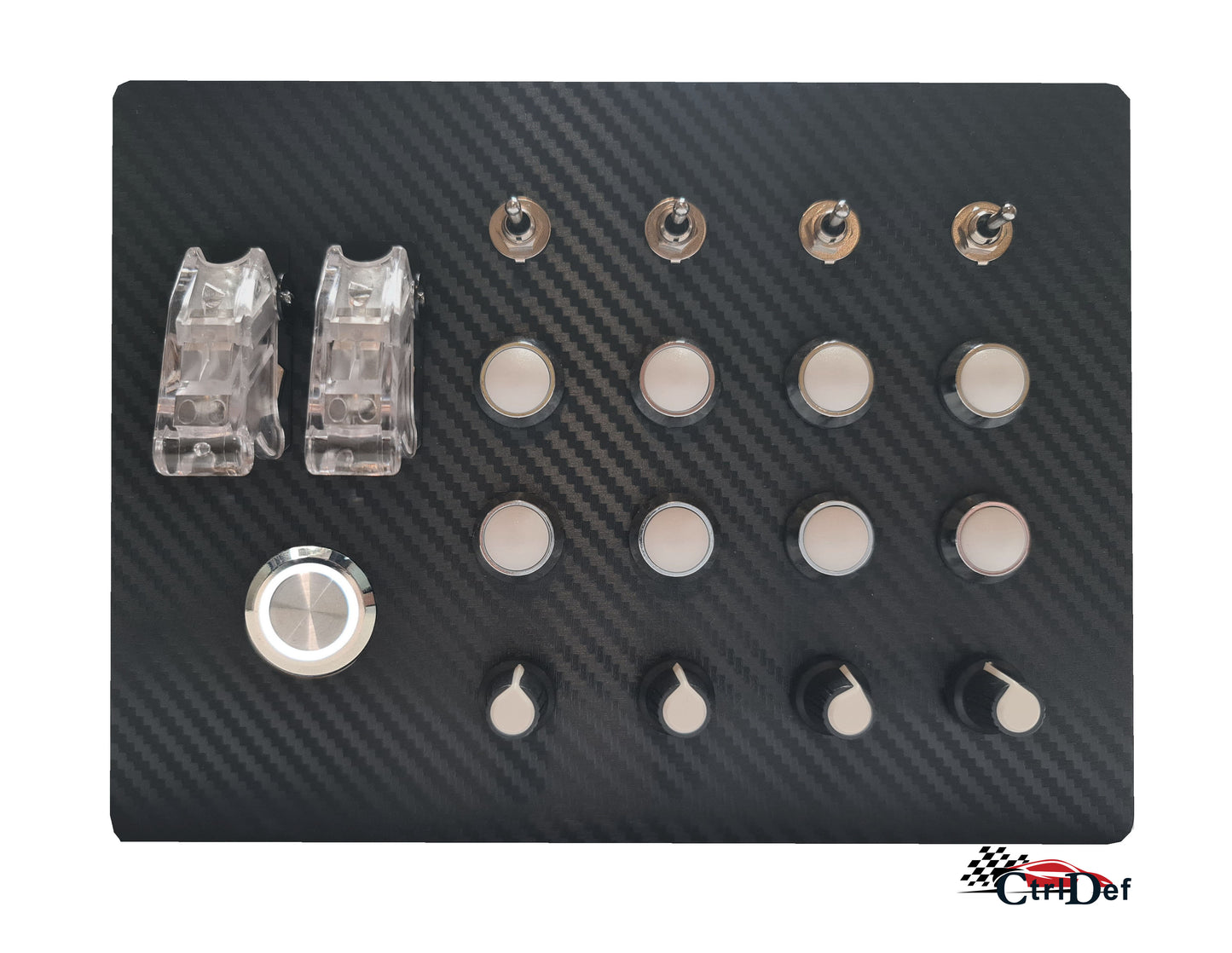 White Button Box Front On with Light